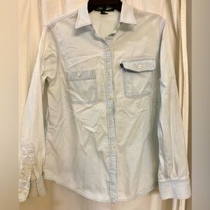 Ralph Lauren Vintage “Work Shirt” (light blue LS button down).  Size Large EUC